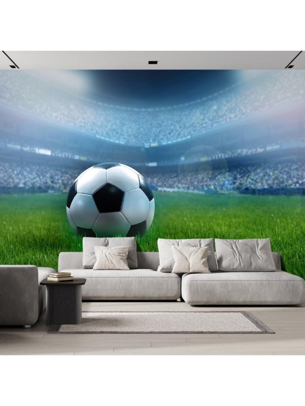 Football Wall Mural - Close-Up Stadium Design, Non-Peel Wallpaper for Home Decor